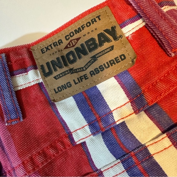 Vtg 90s Union bay striped jean shorts - Picture 3 of 10